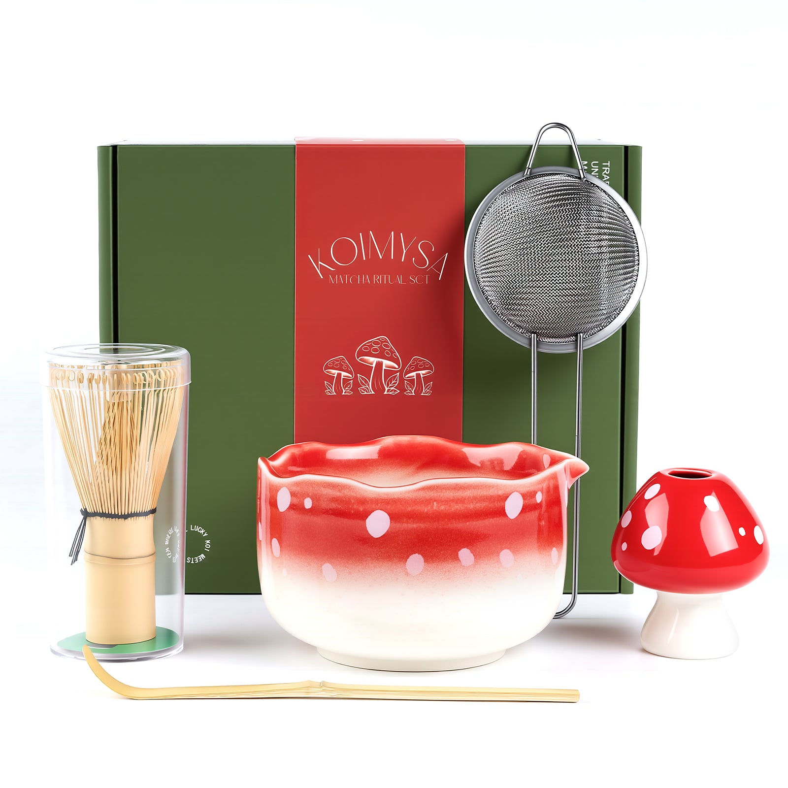 KOIMYSA Cute Matcha Set With Mushroom Design