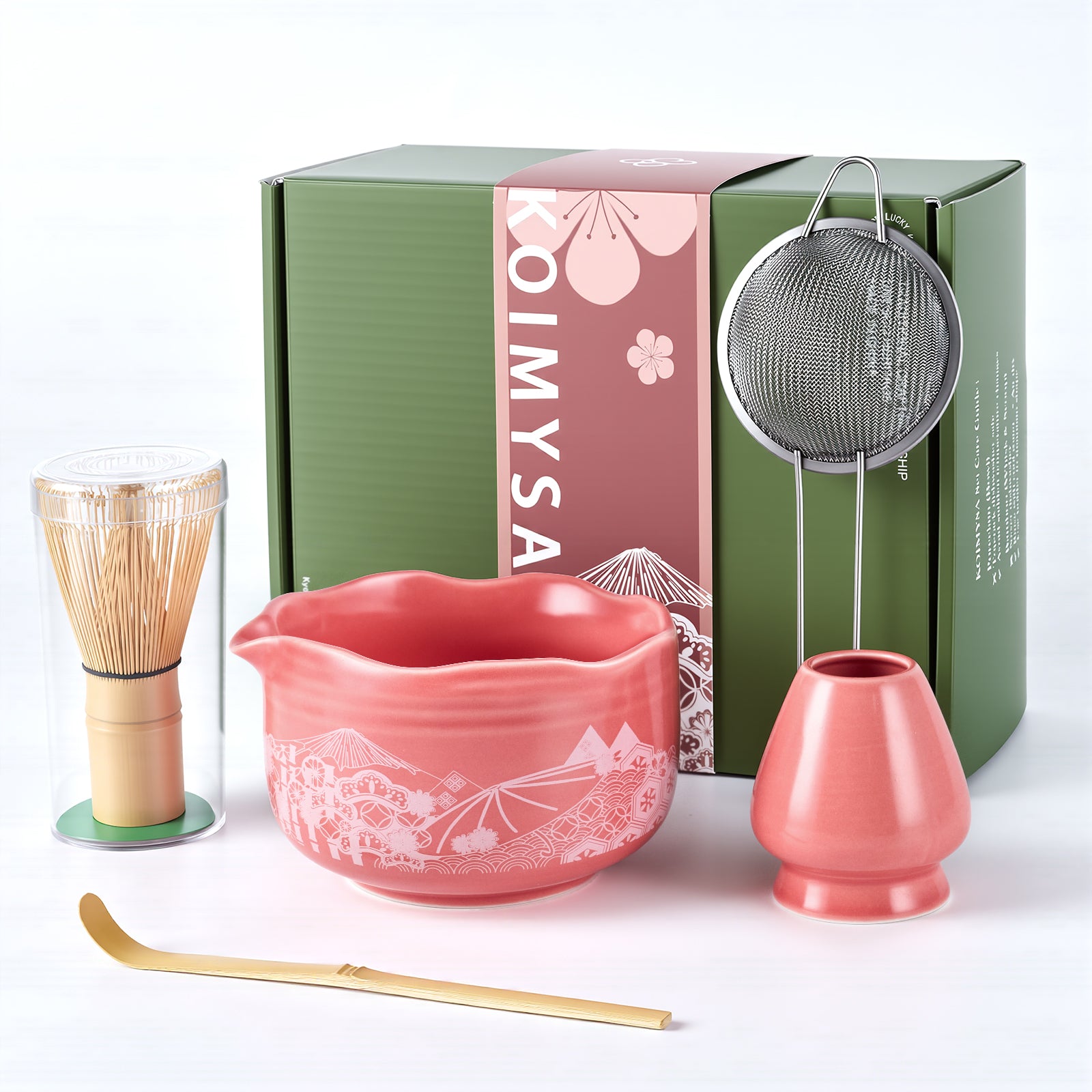 Matcha Whisk and Bowl Set With Japanese Culture Design