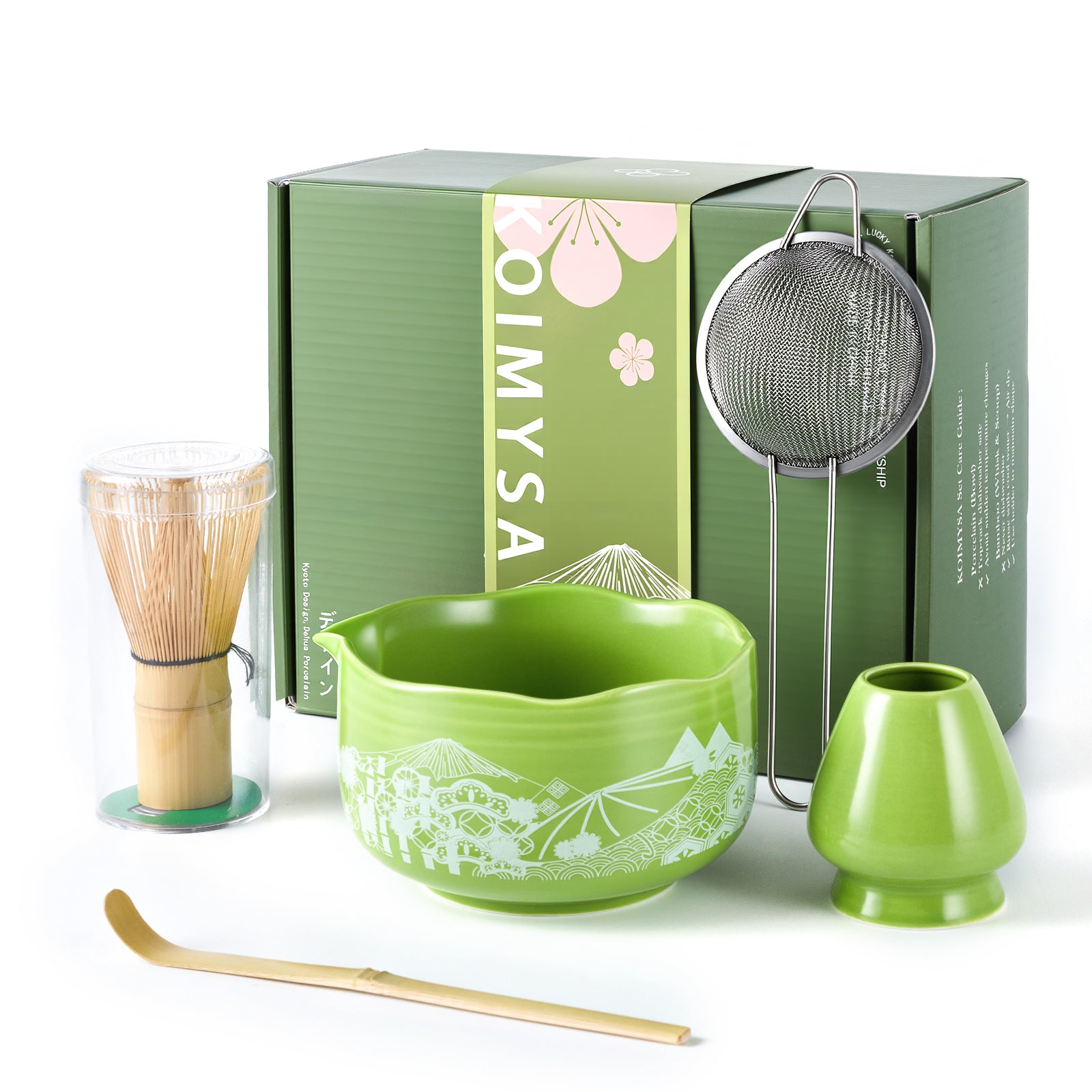 Matcha Whisk and Bowl Set With Japanese Culture Design