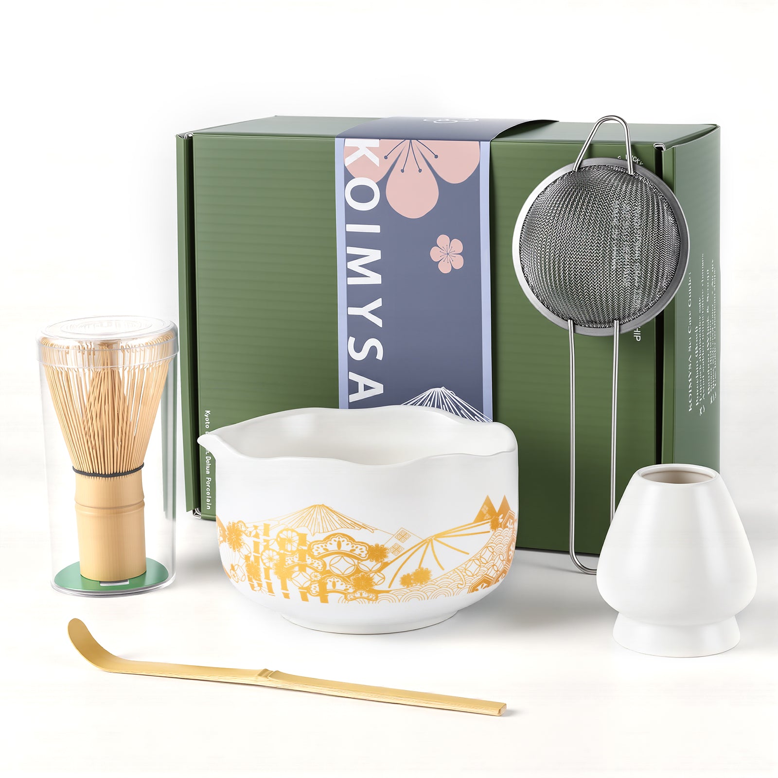 Matcha Whisk and Bowl Set With Japanese Culture Design