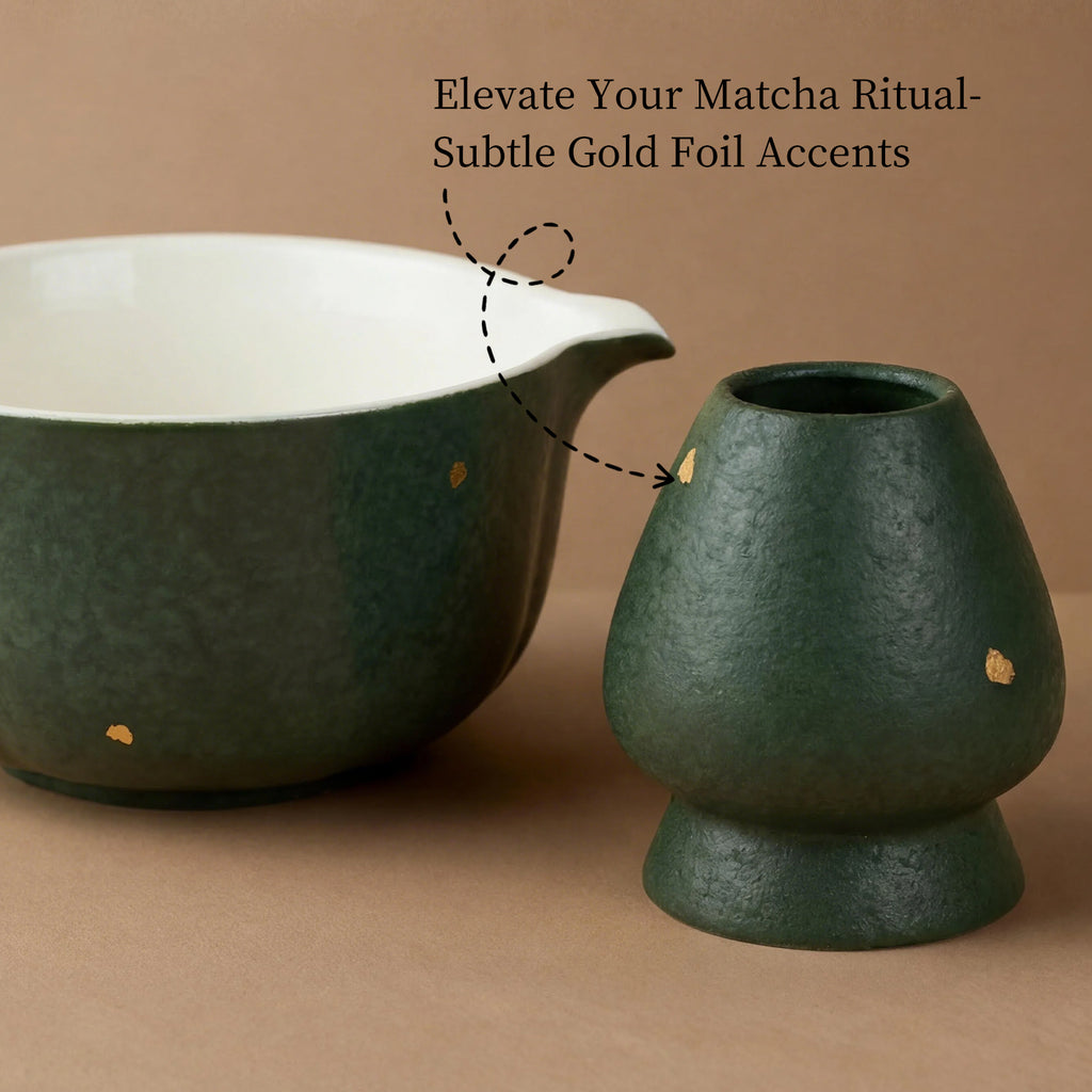 Matcha Tea Set with Pumpkin Design