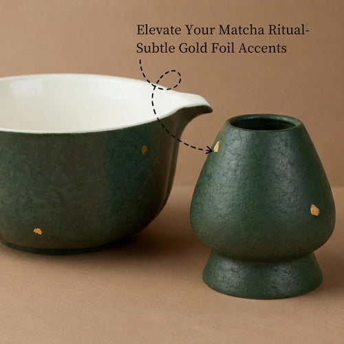 Matcha Tea Set with Pumpkin Design
