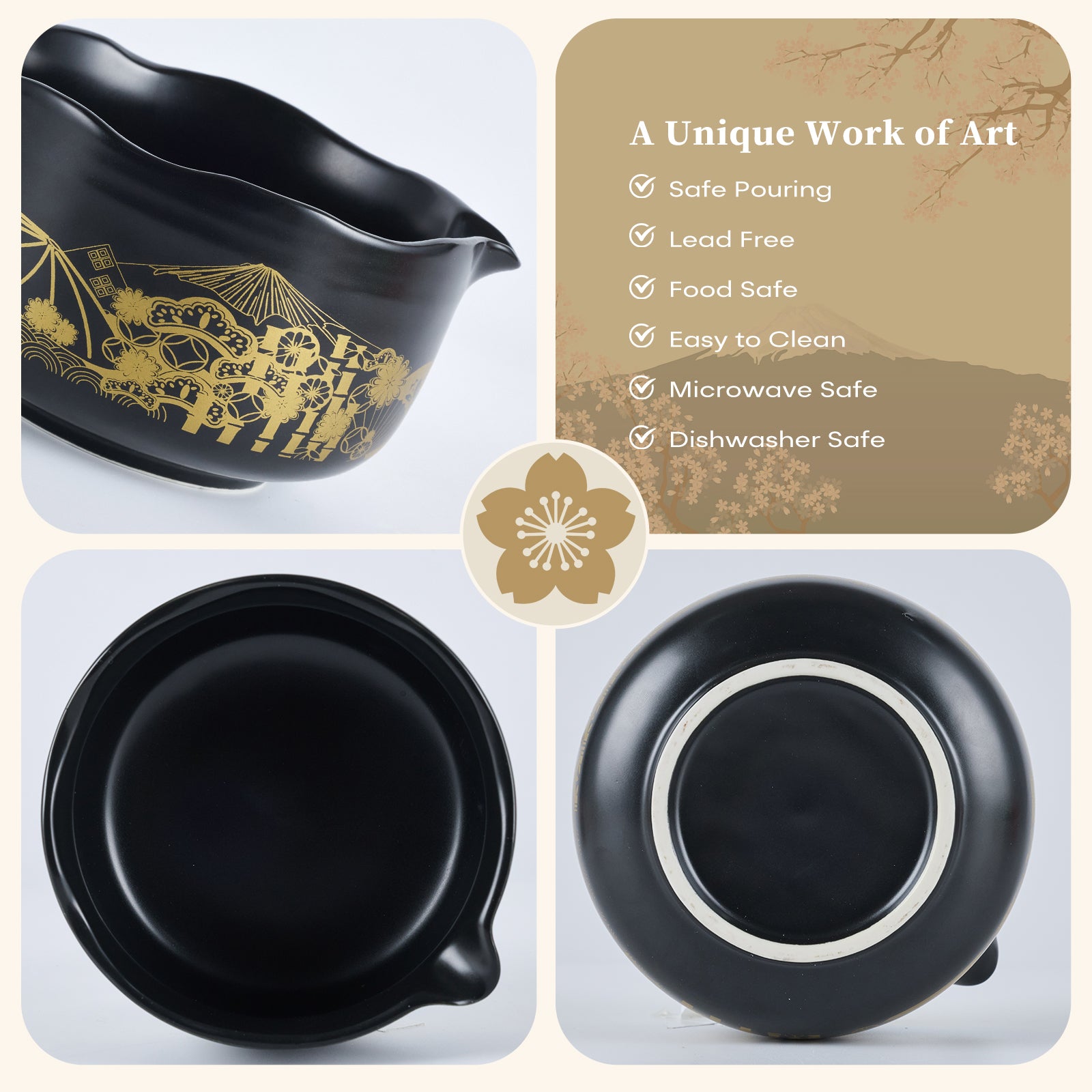 Matcha Whisk and Bowl Set With Japanese Culture Design
