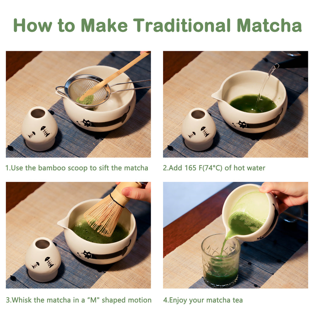 Matcha Whisk Set Cat Themed