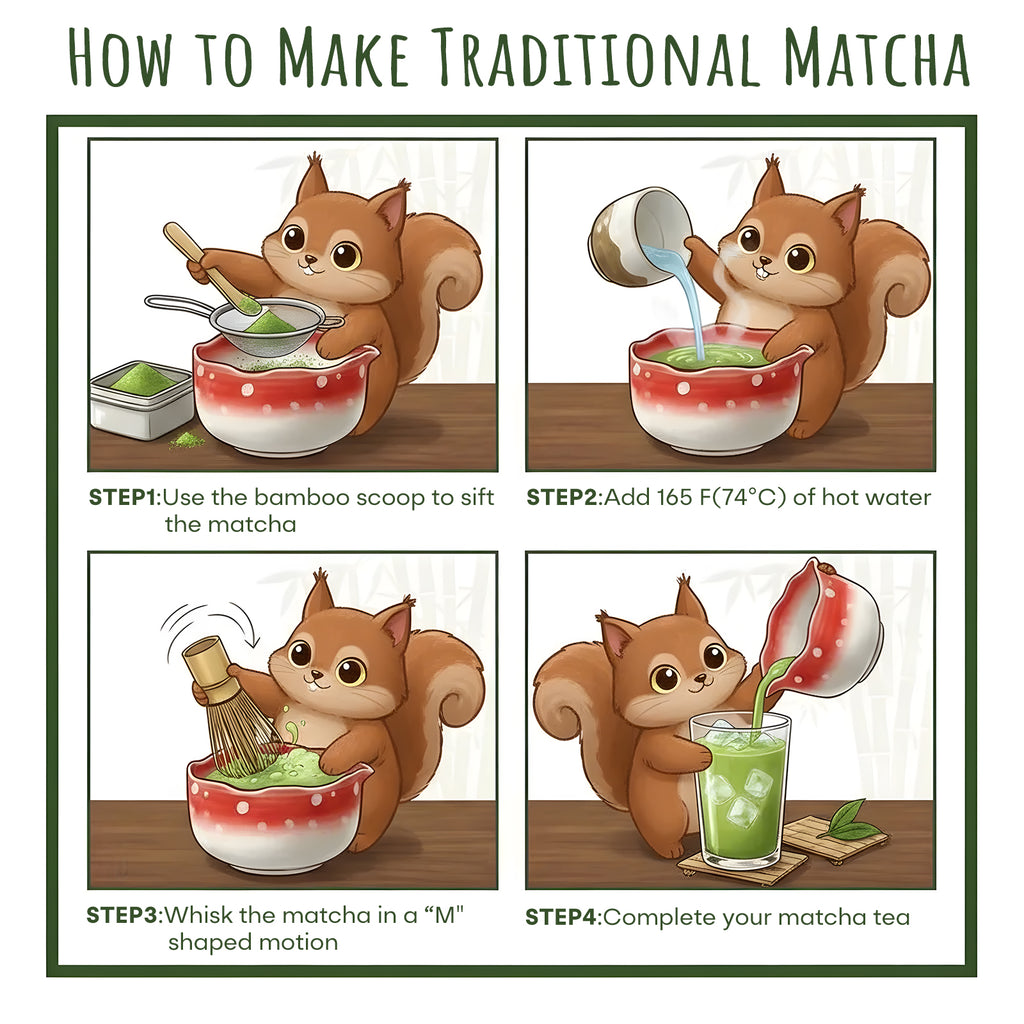 KOIMYSA Cute Matcha Set With Mushroom Design