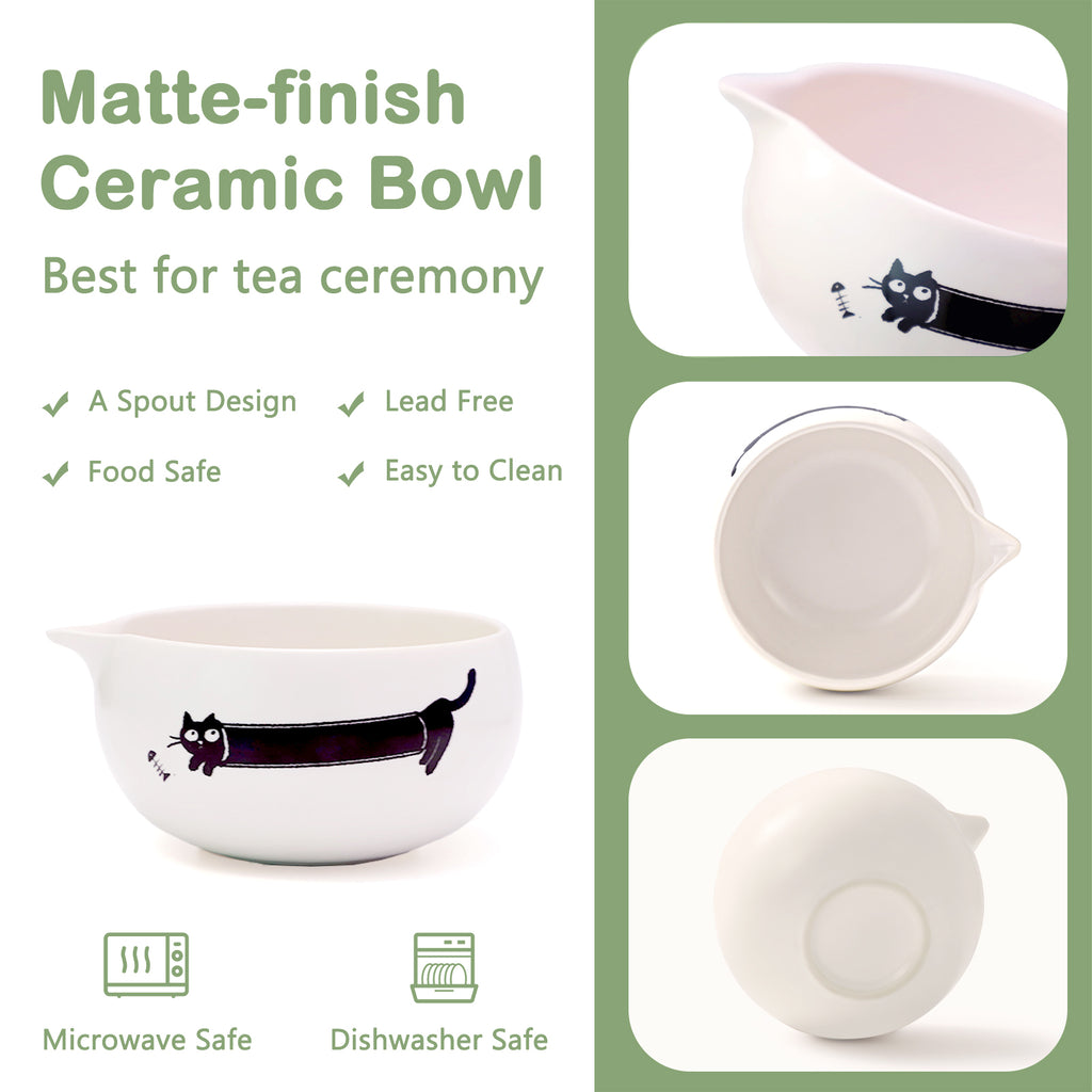 Matcha Whisk Set Cat Themed