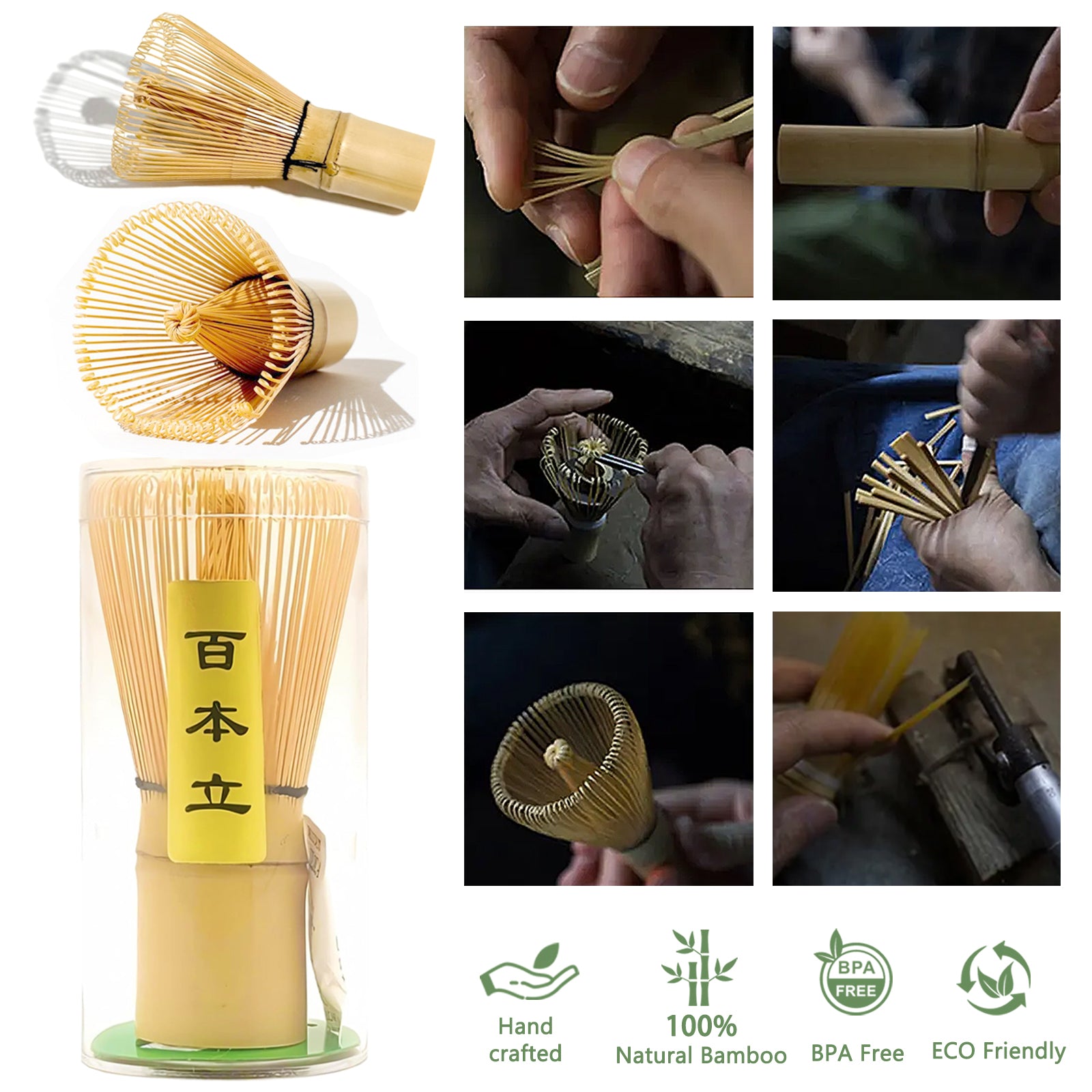 Matcha Whisk Set With Cherry Blossom Design Bowl And Whisk